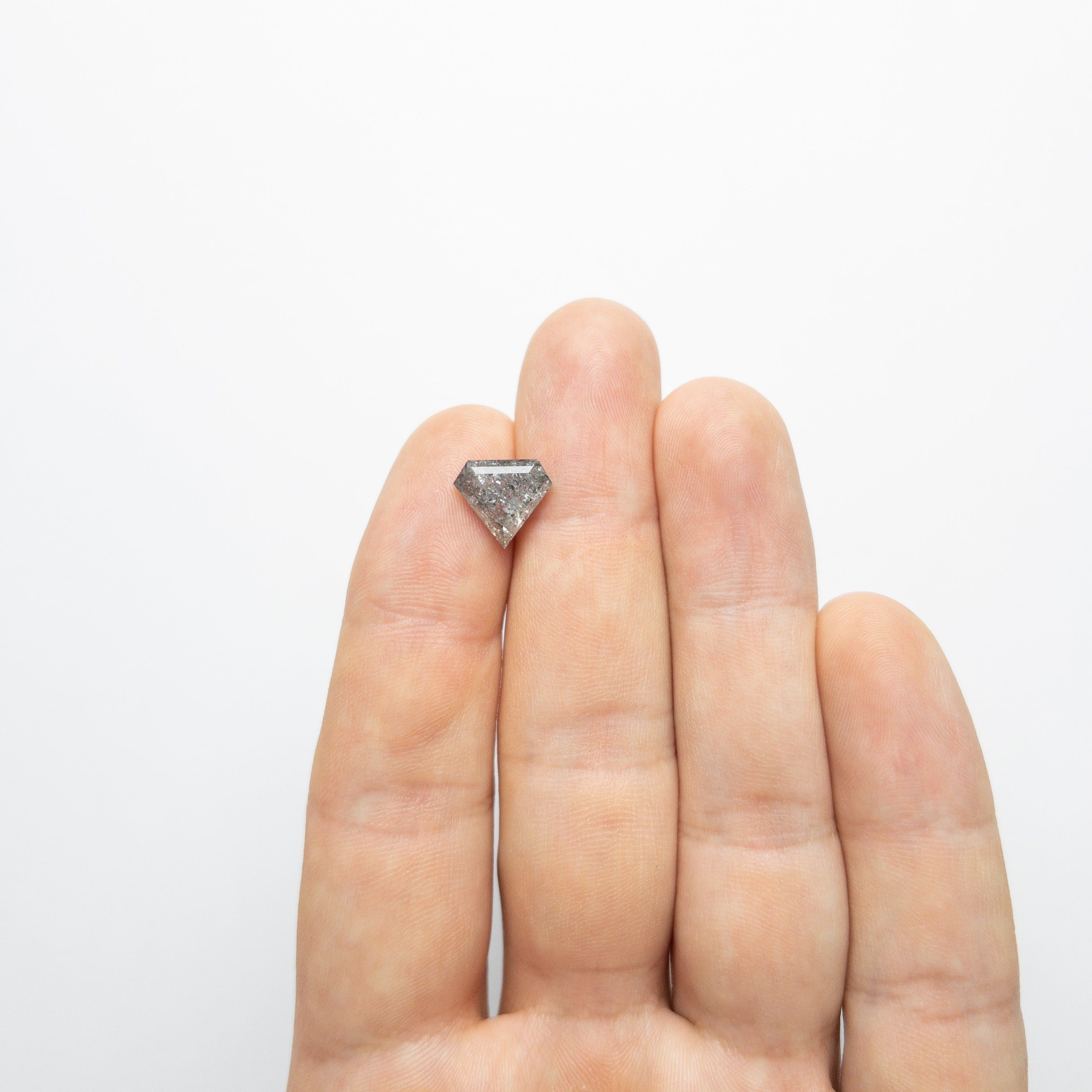 Grey Salt and Pepper Double Cut Diamond - 3.71ct Shield | Foe & Dear