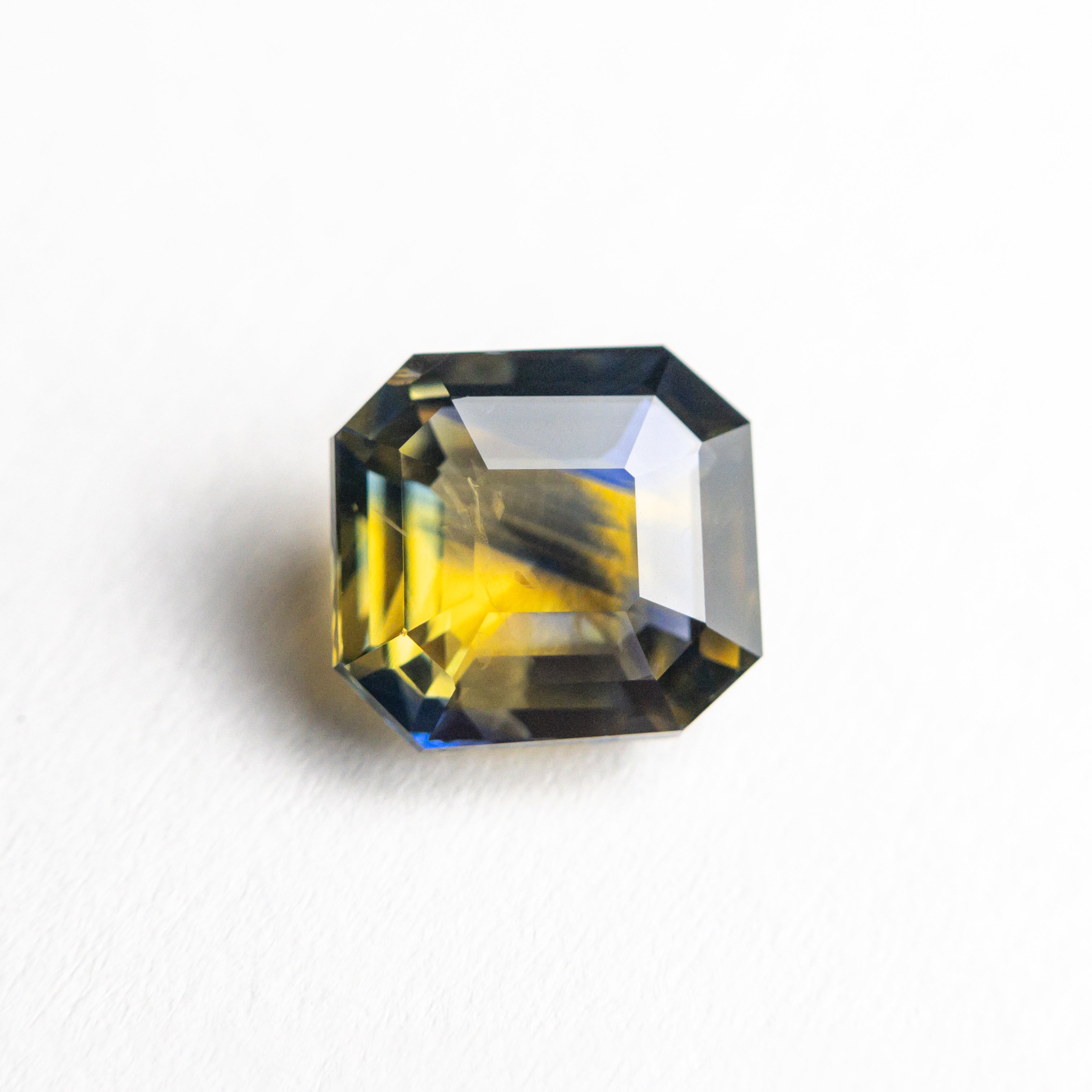 Parti Yellow-Blue Step Cut Sapphire - 1.67ct Cut Corner Rectangle