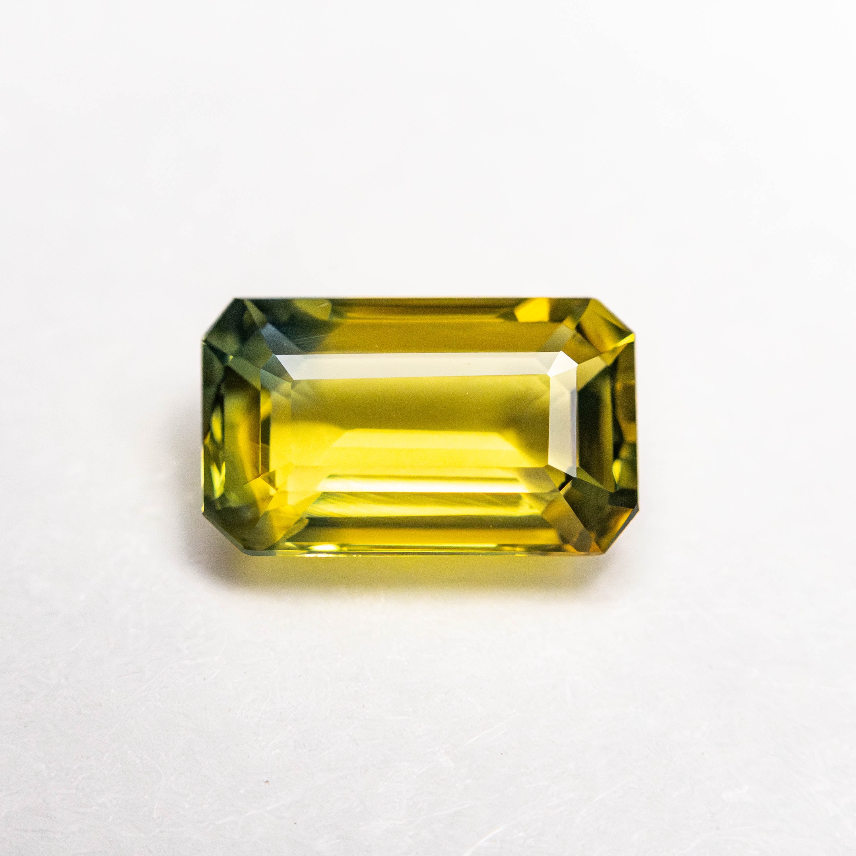 Parti Green-Yellow Step Cut Sapphire - 1.56ct Cut Corner Rectangle