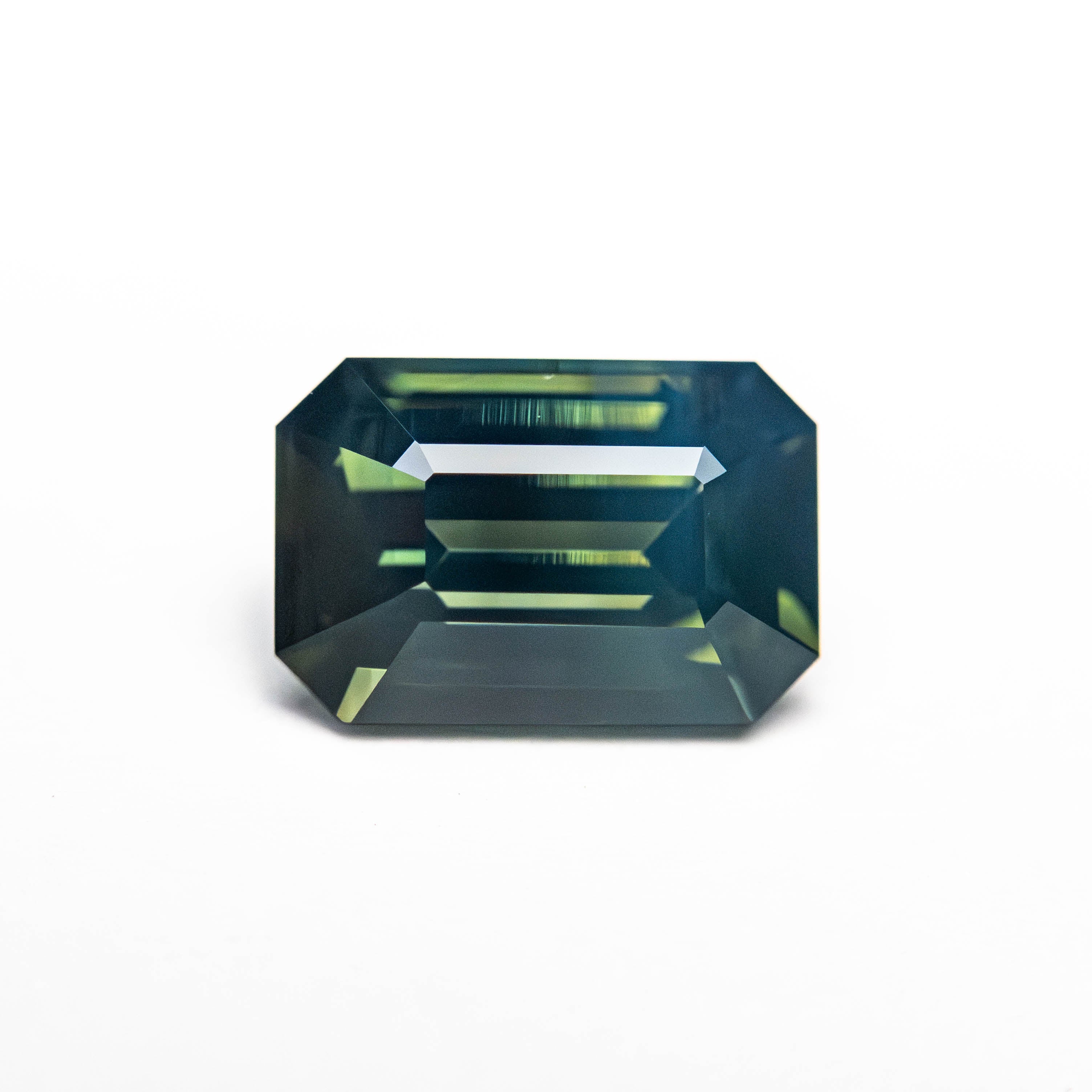 Teal/Green Step Cut Sapphire - 1.91ct Cut Corner Rectangle