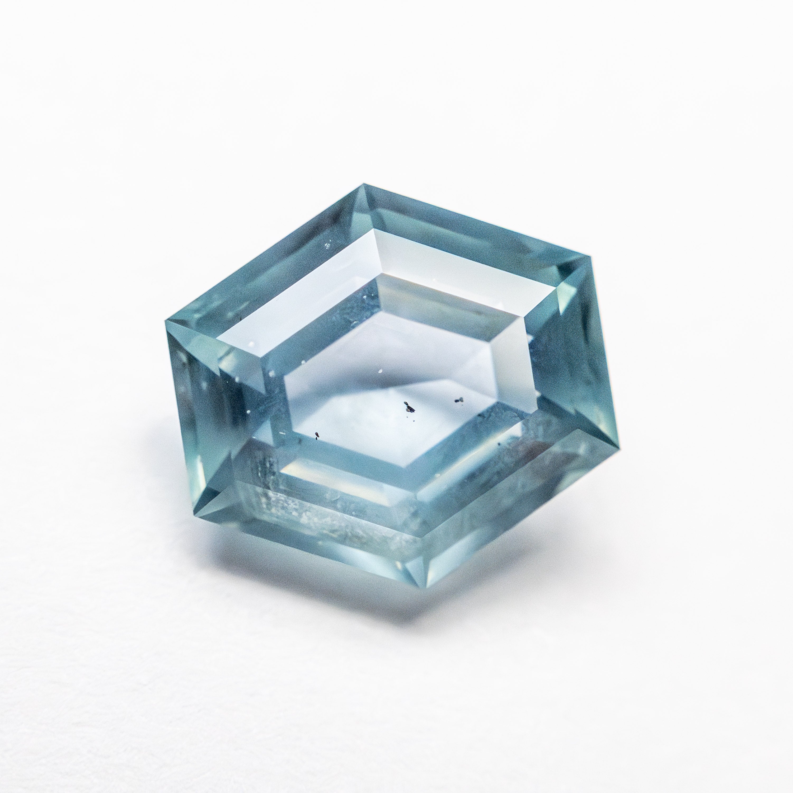 Blue Step Cut Sapphire - 2.97ct Hexagon