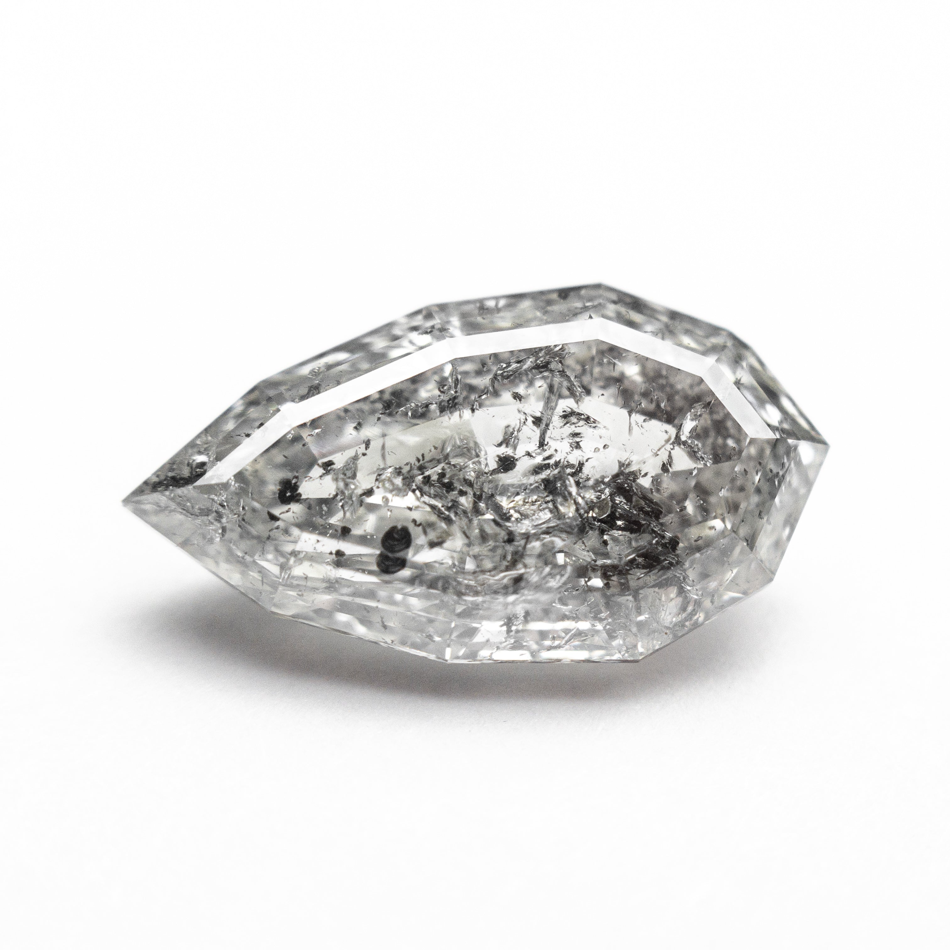 Salt and Pepper Step Cut Diamond - 3.76ct Geo Pear