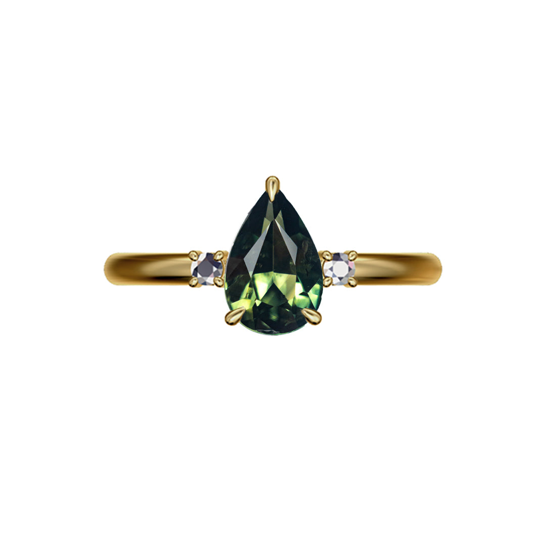 Green/Teal Brilliant Sapphire - 1.29ct Pear