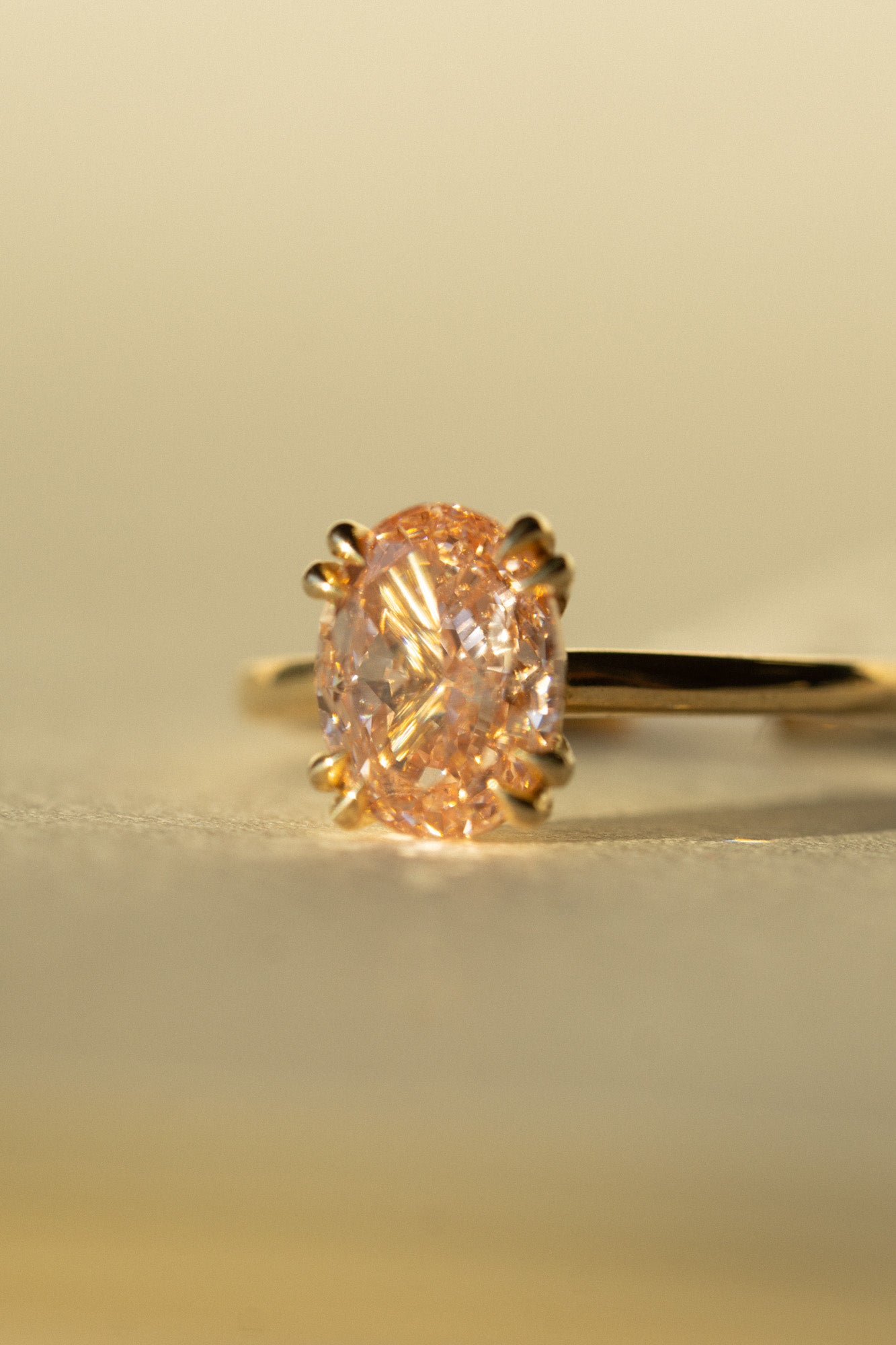 Foe & Dear Embrace Ring - 2.82ct Fancy Pink Brilliant Cut Oval Lab Grown Diamond *ready-to-ship