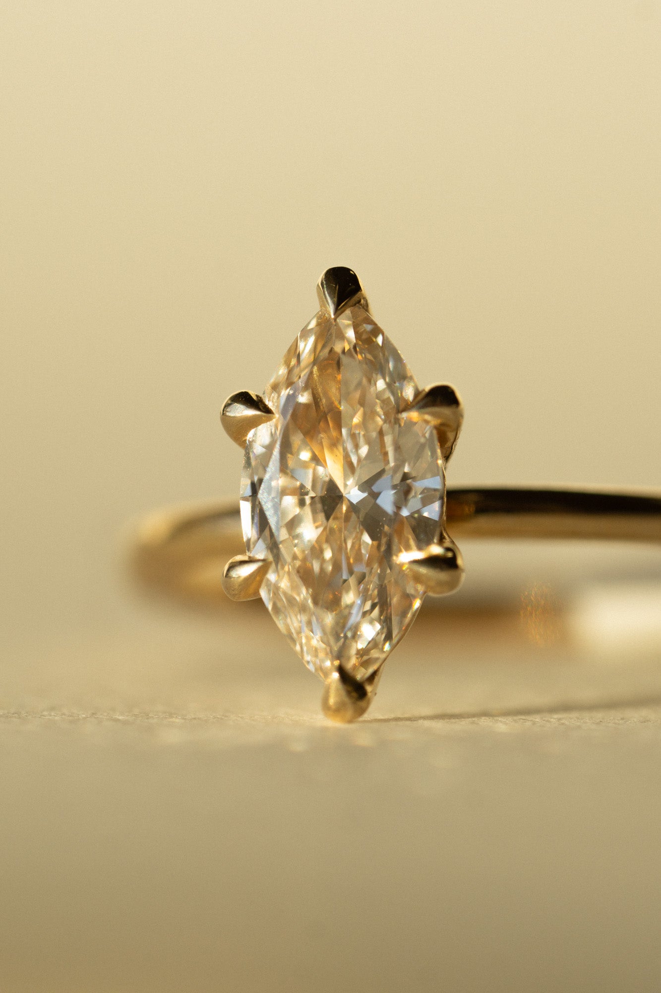 Foe & Dear - Only One Ring - 1.20ct Champagne GIA Marquise Brilliant Diamond