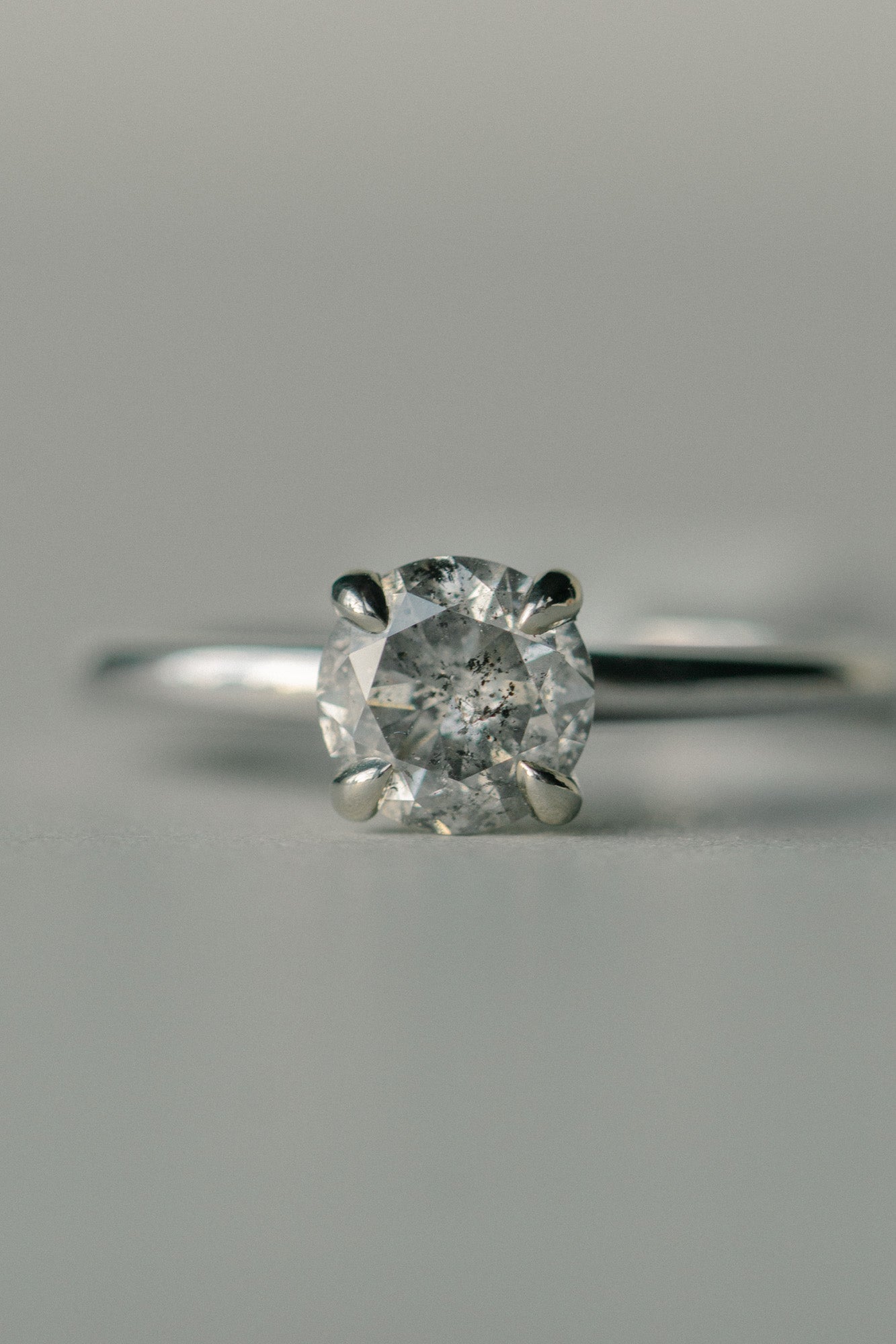 Only One Ring - 1.20ct Round Brilliant Salt and Pepper Diamond *ready-to-ship - Foe & Dear