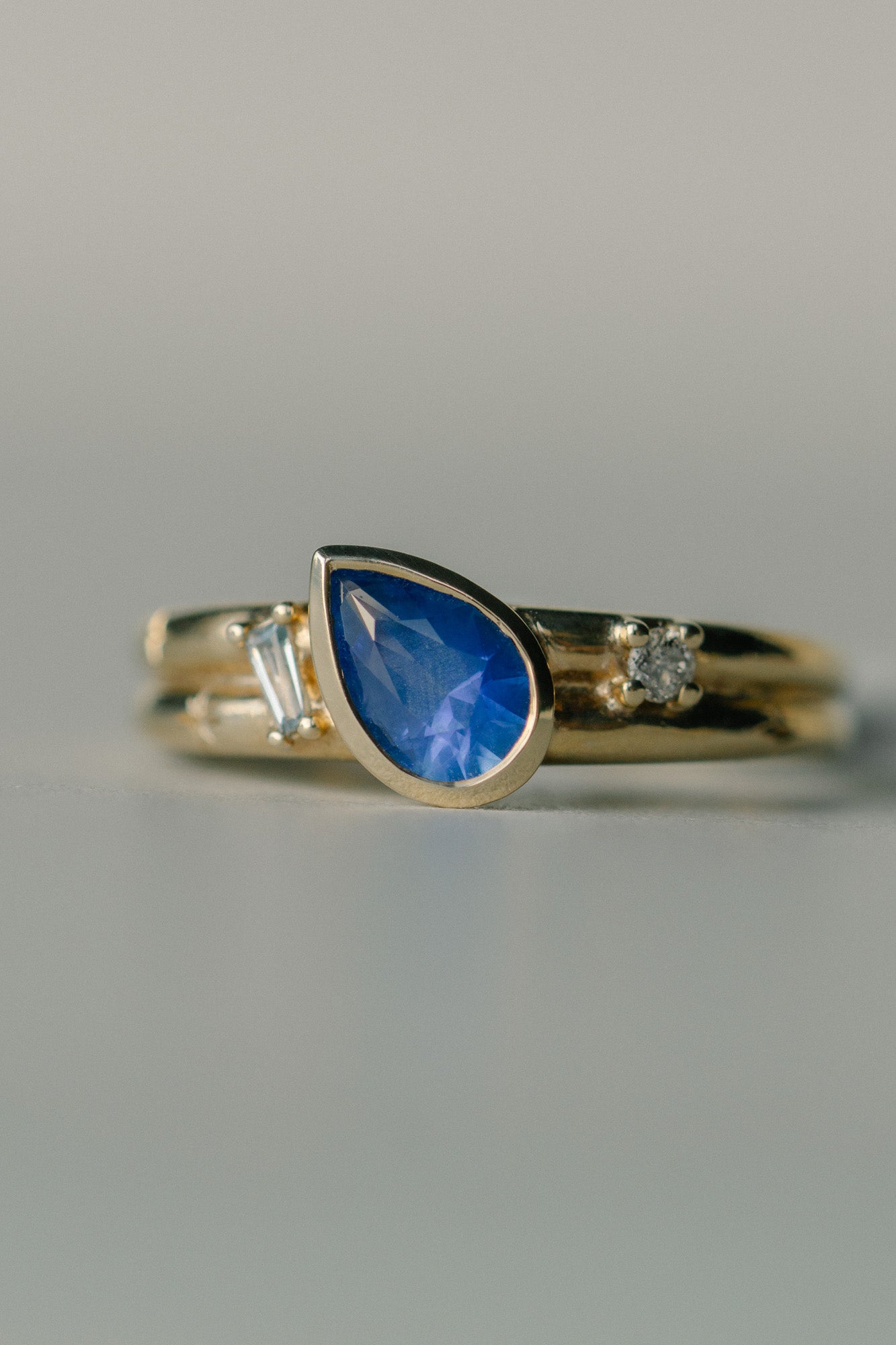 *new* Kaleidoscope Ring - 0.74tcw Blue Brilliant-Cut Pear Sapphire *ready-to-ship - Foe & Dear