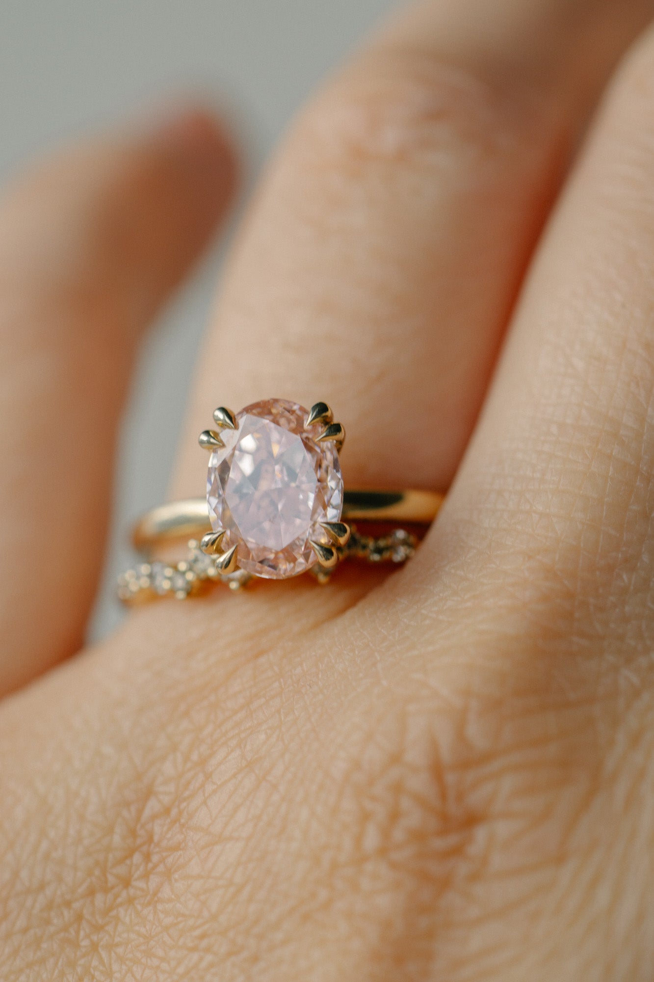 Foe & Dear Embrace Ring - 2.82ct Fancy Pink Brilliant Cut Oval Lab Grown Diamond *ready-to-ship