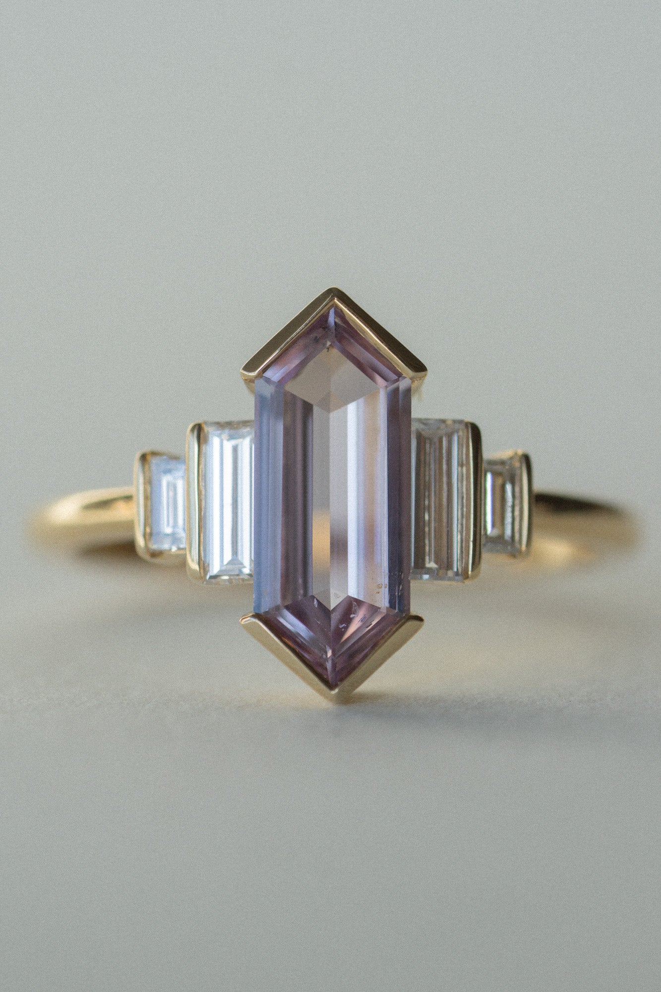 Foe & Dear - Fresco Ring - 1.36ct Lilac Elongated Hexagon Step-cut Sapphire *ready-to-ship