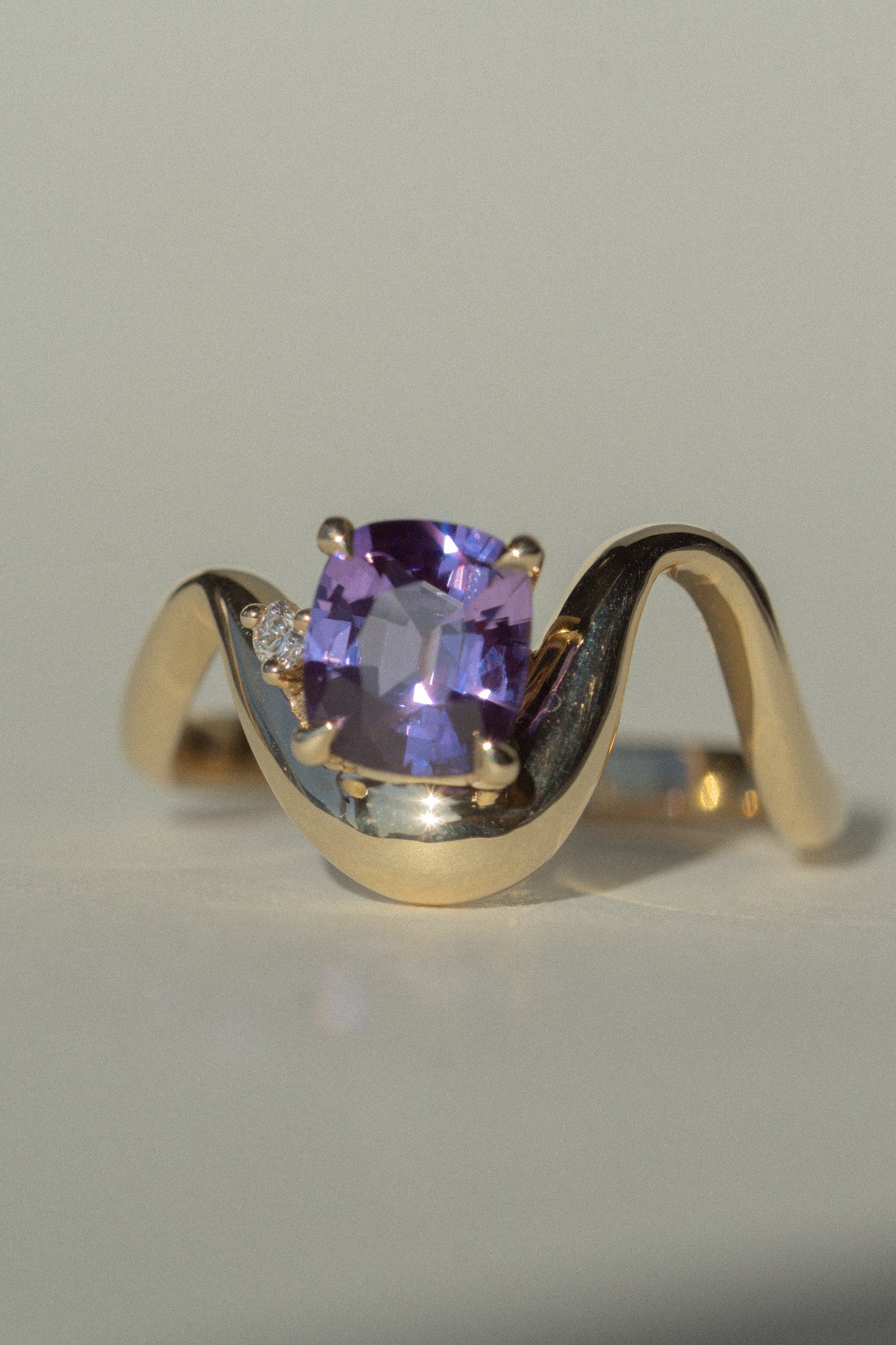 Foe & Dear - Clementine Ring - 1.30ct Indigo Cushion Brilliant Cut Sapphire *Ready-to-ship