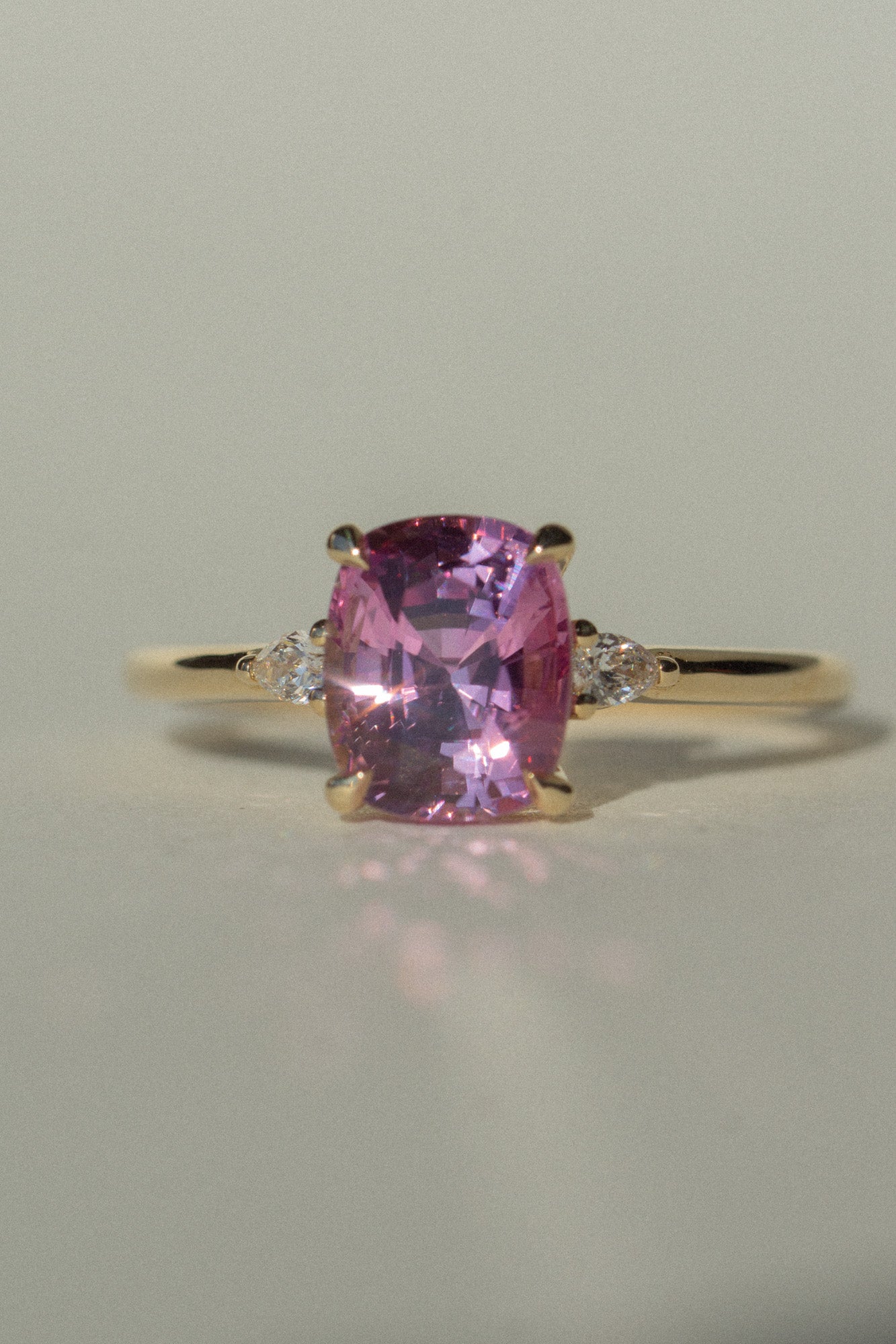 Foe & Dear - Belle Ring - 2.20ct Orchid Elongated Cushion Brilliant cut Sapphire *ready-to-ship