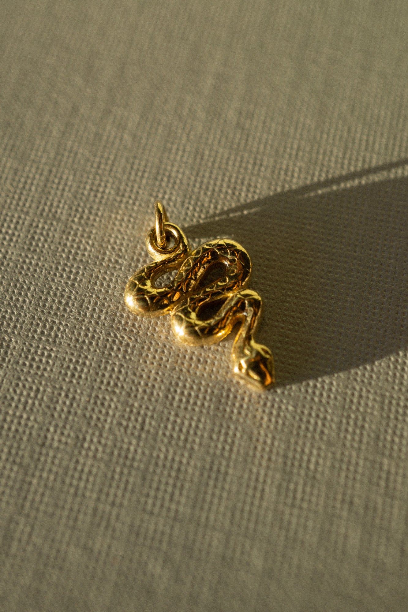 14k Yellow Gold Snake Charm Pendant *ready-to-ship