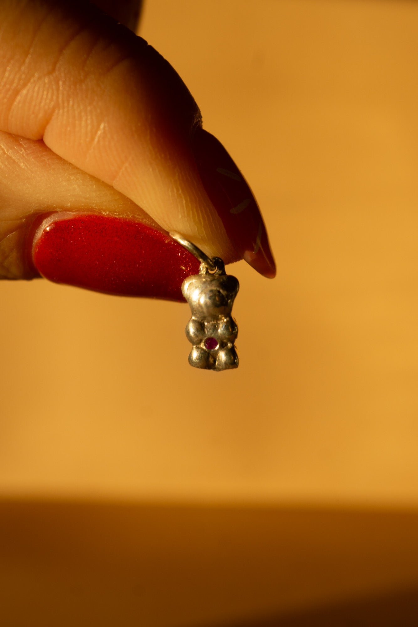 Gummy Bear Charm Pendant with Ruby *ready-to-ship