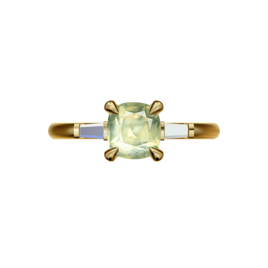 Green Brilliant Sapphire - 1.84ct Cushion