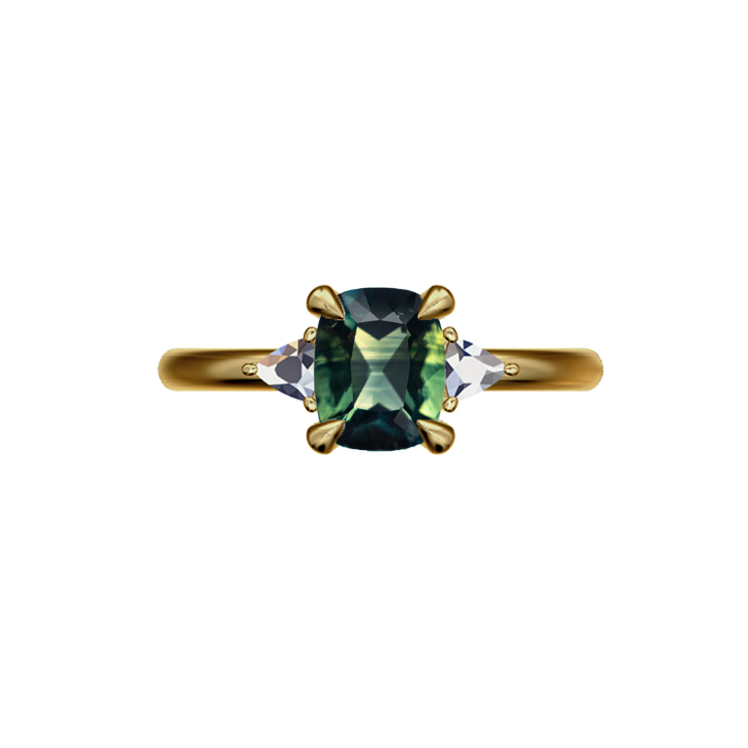 Green Brilliant Sapphire - 1.40ct Cushion