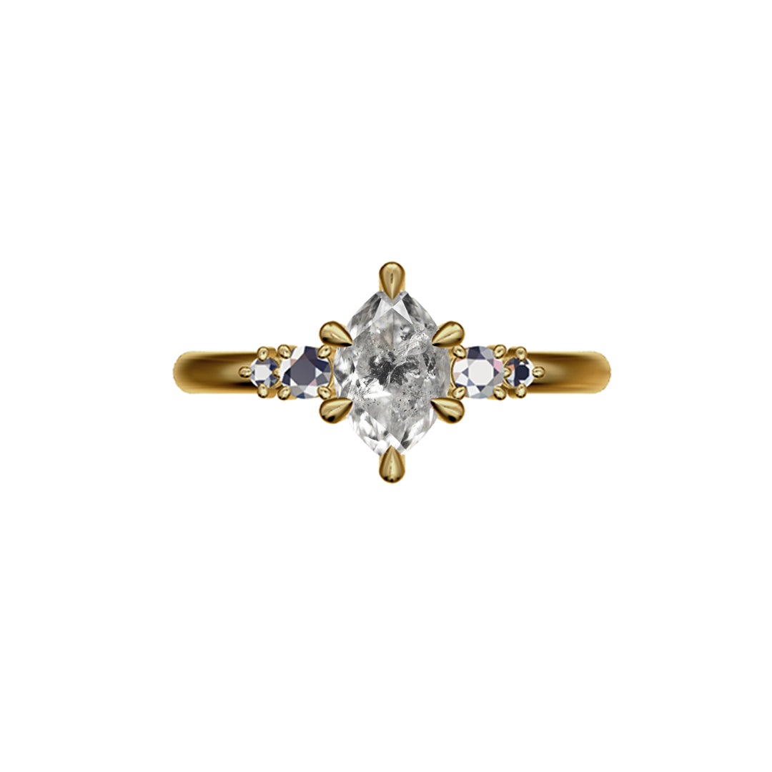 Salt and Pepper Brilliant Diamond - 1.25ct Marquise