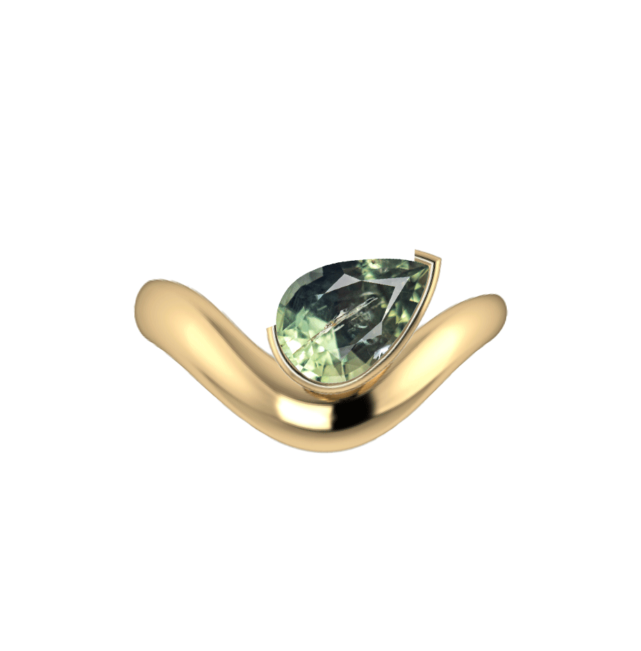 Green Brilliant Sapphire - 1.85ct Pear