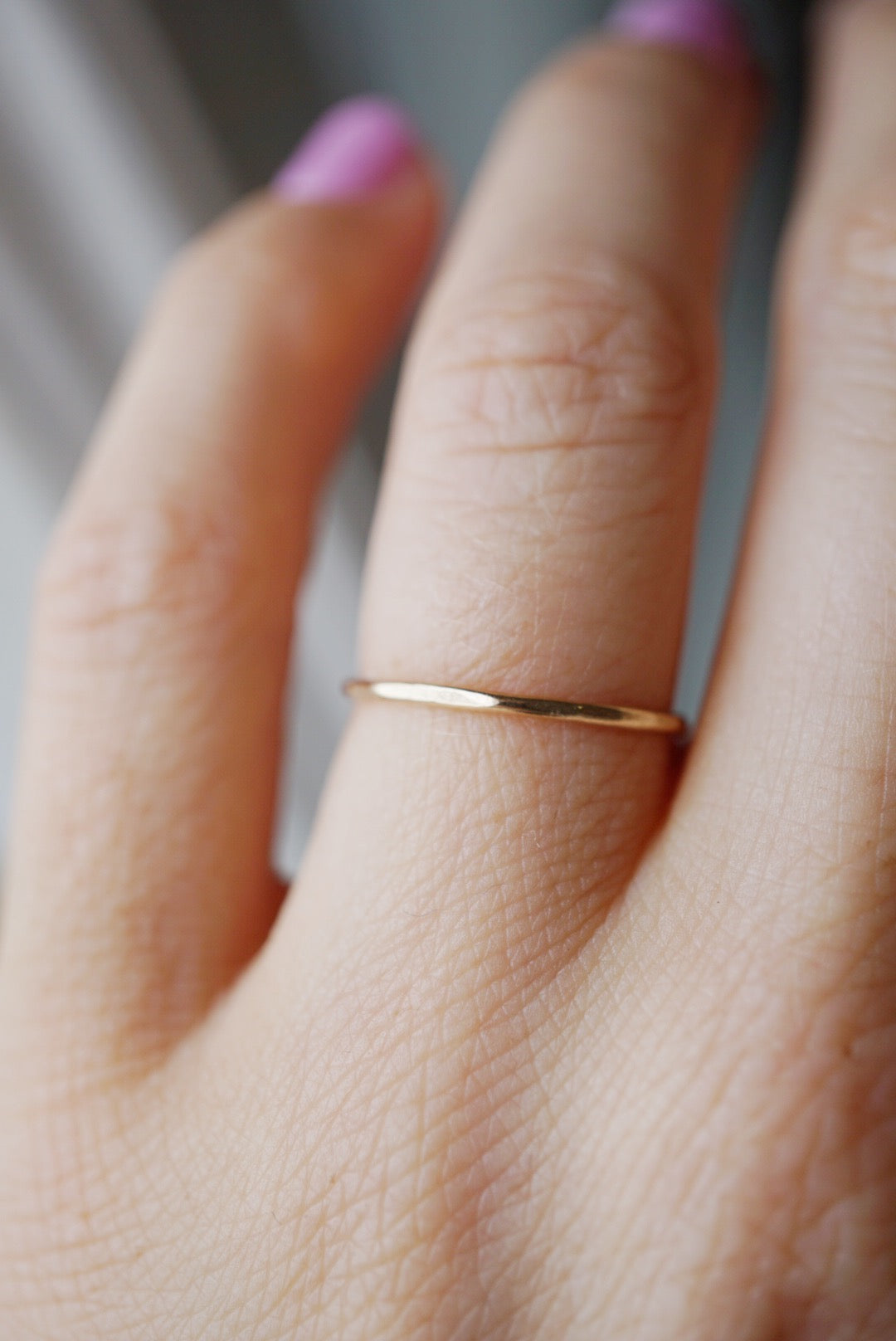 14k YGF Hammered Stacking Ring / Sizes 2 & 2.5 | Foe & Dear